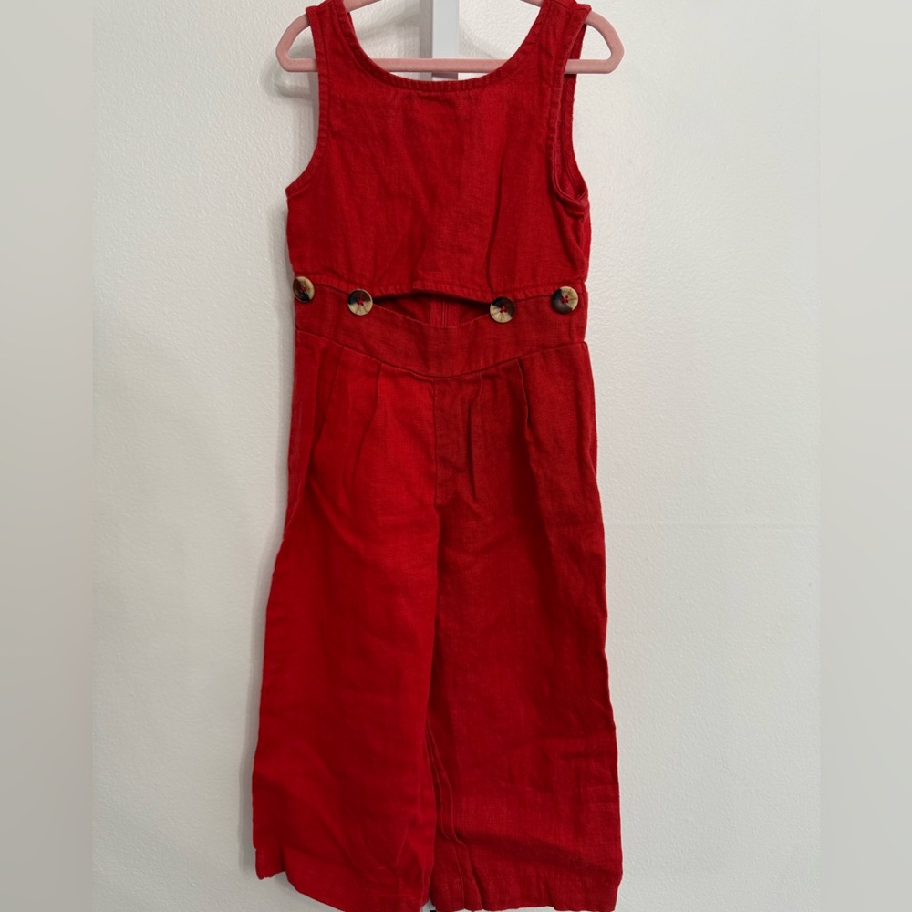 Zara Vibrant Red Kids Wide Leg Romper